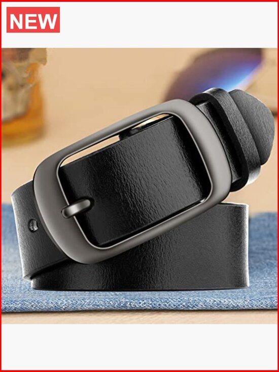 Genuine Leather Belts with Pin Buckle for Jeans and Dresses